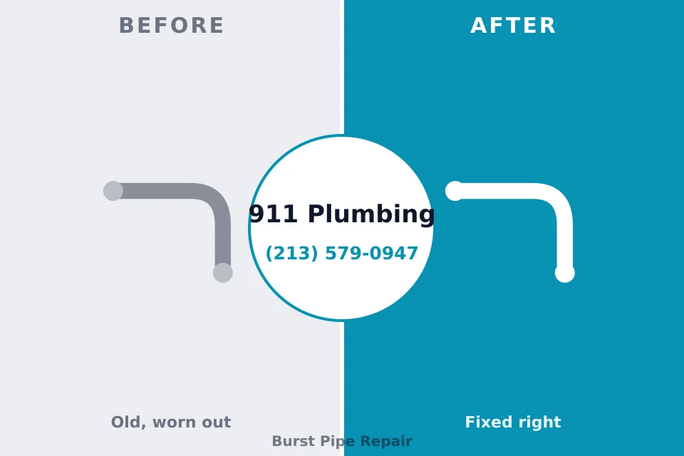 Before and after: plumbing repair Carrizo Hill, TX